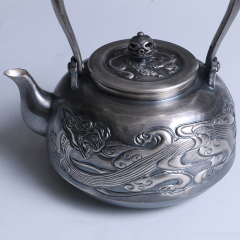 中国白银  纯银旧式茶壶 427g 直径14cm 高10cm