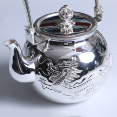 中国白银  纯银茶壶 578g 直径14cm 高12.5cm