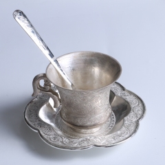  白银手镯 纯手工雕刻咖啡杯（复古） 克位可定做共280-330g 15元一克 280g 克