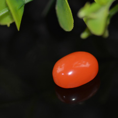 凉山南红玛瑙纯天然【樱桃红顶级戒面10＃】，重量1.4g，仅一款市场价：1700